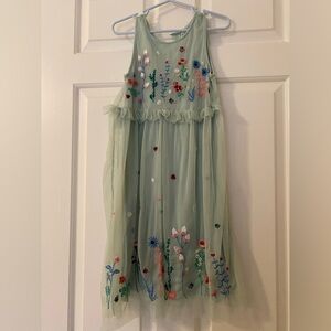 H&M | Dresses | Hm Girls Pink Floral Ivory Polka Dots Dress Size 92 Months 